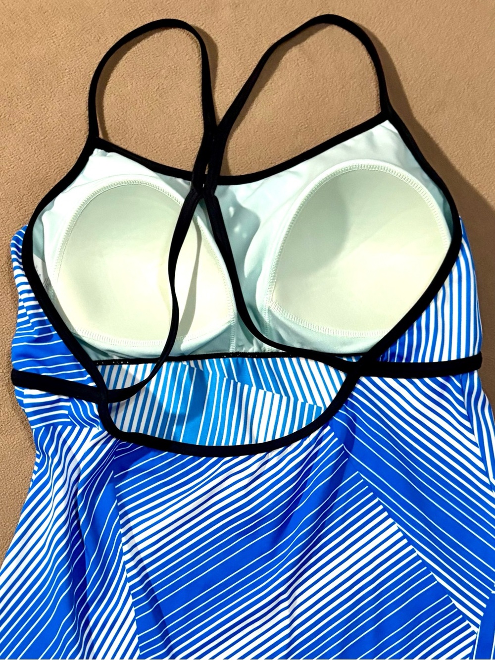 Nike Women’s Tankini Swimsuit Top • Size 16 • Blue Stripe - Picture 4 of 8